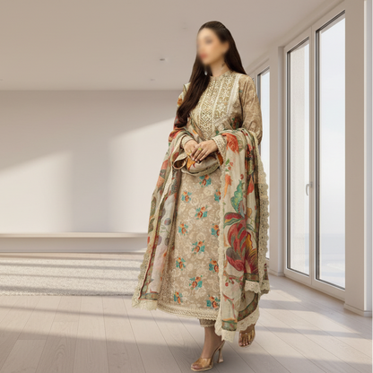 ZAINAB CHOTTANI, Cross stitch lawn embroidered