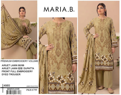 MARIA.B digital printed and Front head embroidered Lawn, new arrival