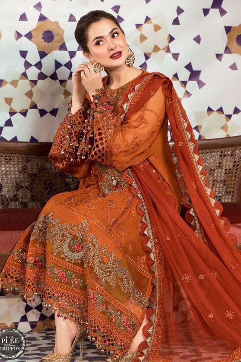 Maria B.CHIFFON Suit With MALAI Trouser