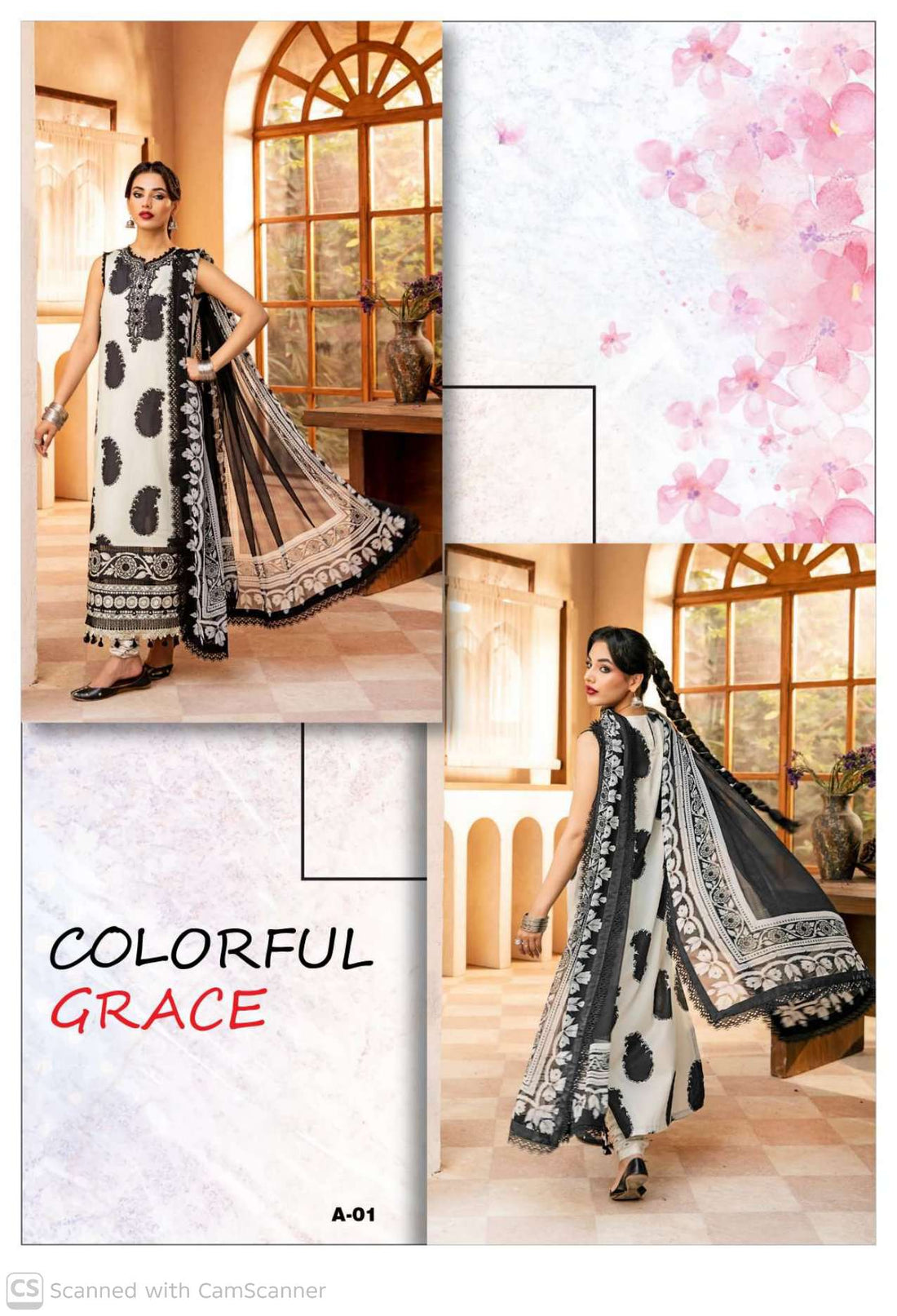 Ladies printed Karandi dress