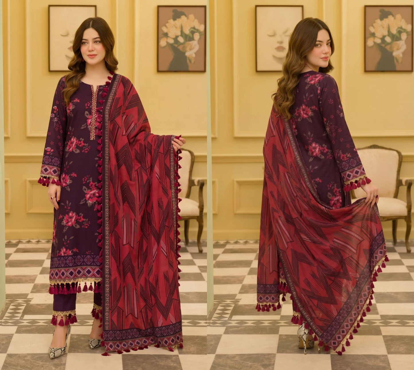EMIRAH digital printed  lawn 9 colors vibrant color