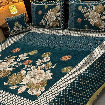 Velvet Jacquards embroidered soft  bed sheet