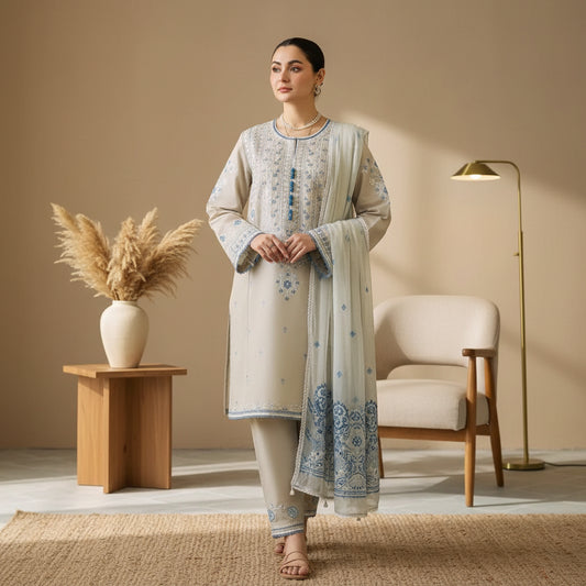 ZARA SHAHJAHAN,SUMMER LAWN EDITION 2026” 3pc, FRONT FULL EMBROIDERED