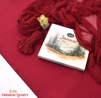 JANNAT BRAND- DYED BRANDED LAWN SHIRT,TROUSER, KRINKAL SHAFOON DUPPATA