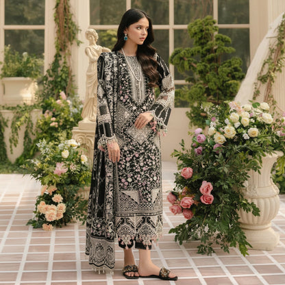 BIN ILYAS, Airjet Lawn 90/70,Front Full Heavy Embroidered