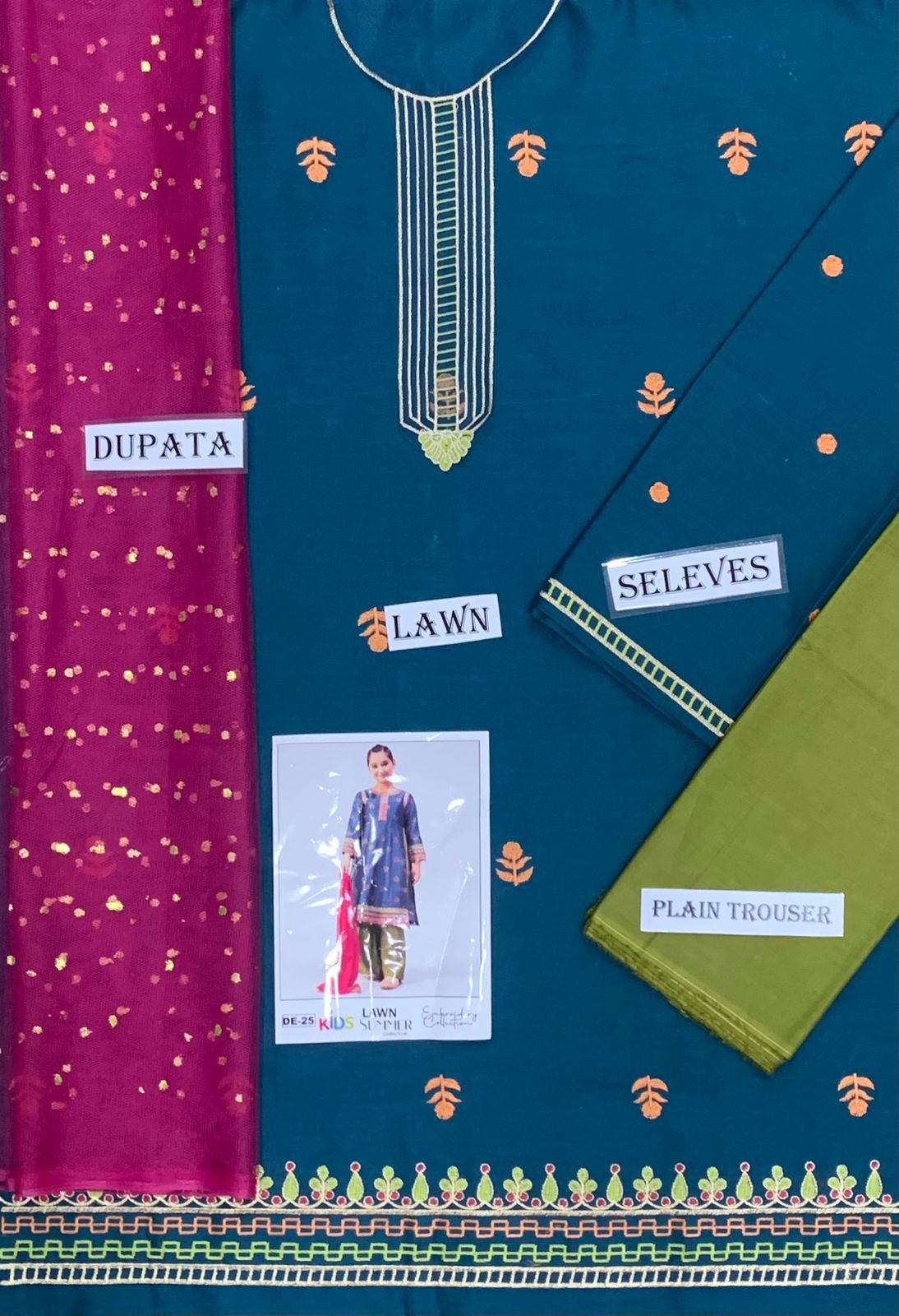 Lawn Eid collection 3pc Kids