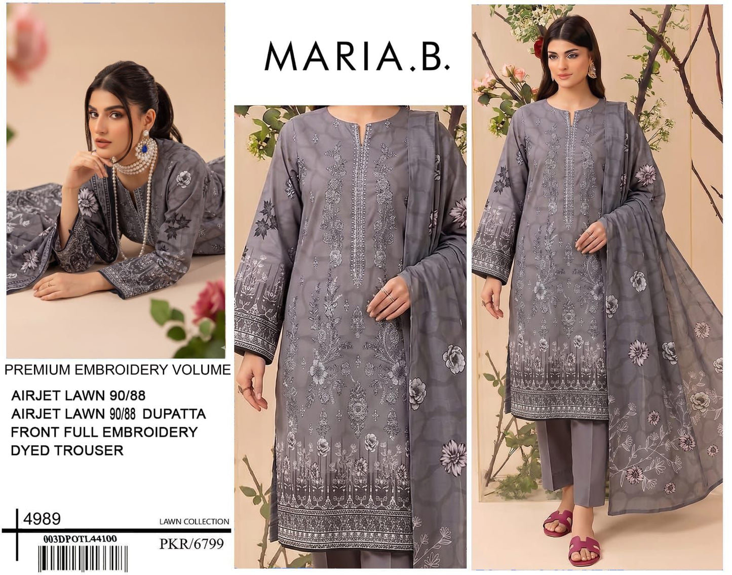 MARIA.B digital printed and Front head embroidered Lawn, new arrival
