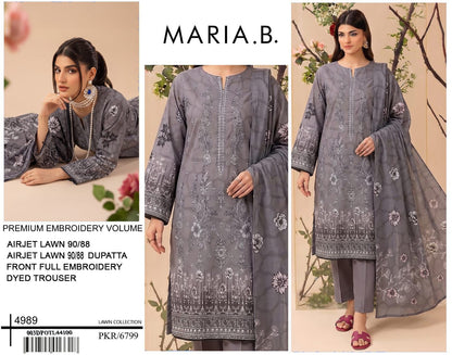 MARIA.B digital printed and Front head embroidered Lawn, new arrival