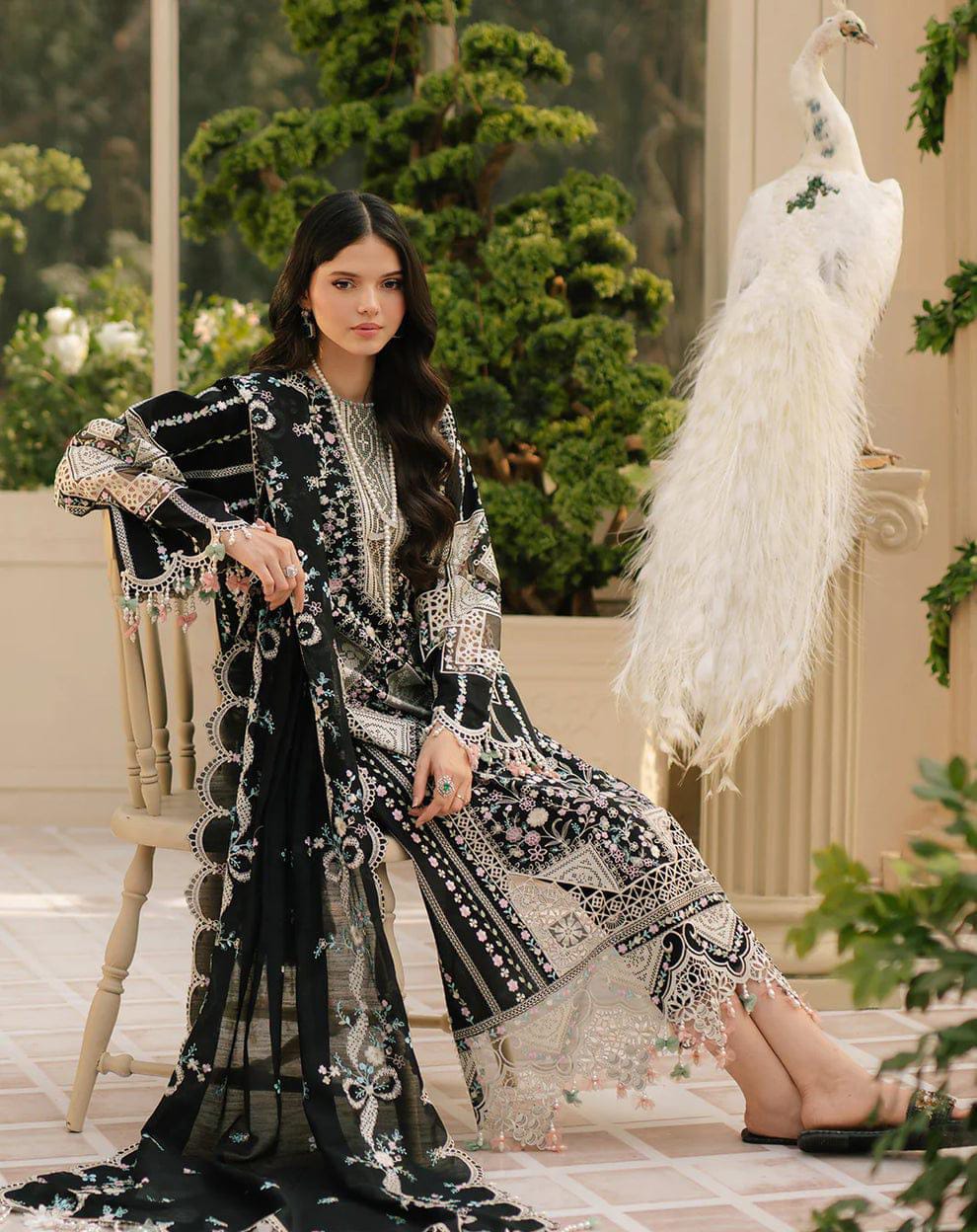 BIN ILLYAS Premium Lawn Suit with Chiffon Embroidered Dupatta