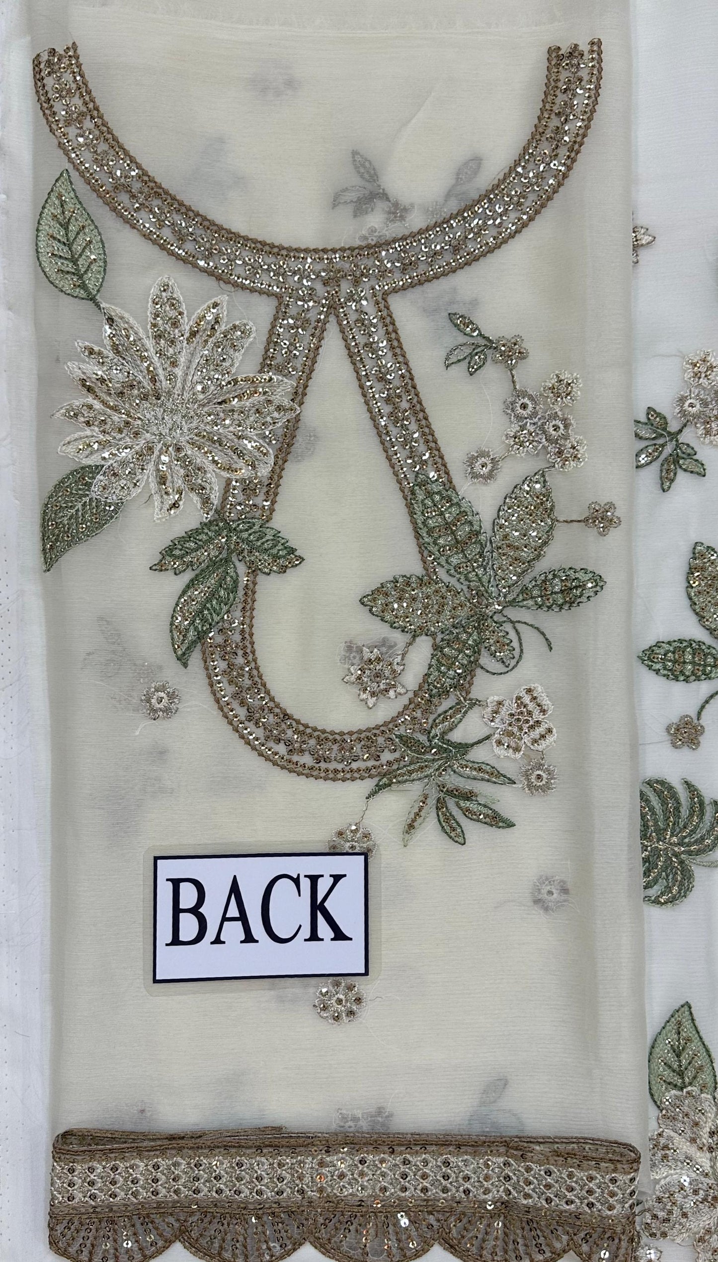 Jazmin, High-quality chiffon embroidered front and back, embroidered sleeves,