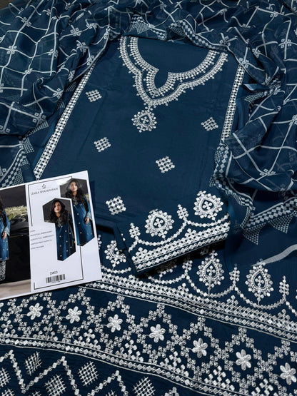 ZARA SHAHJAHAN”SUMMER, new arrival 3pc, front full embroidered