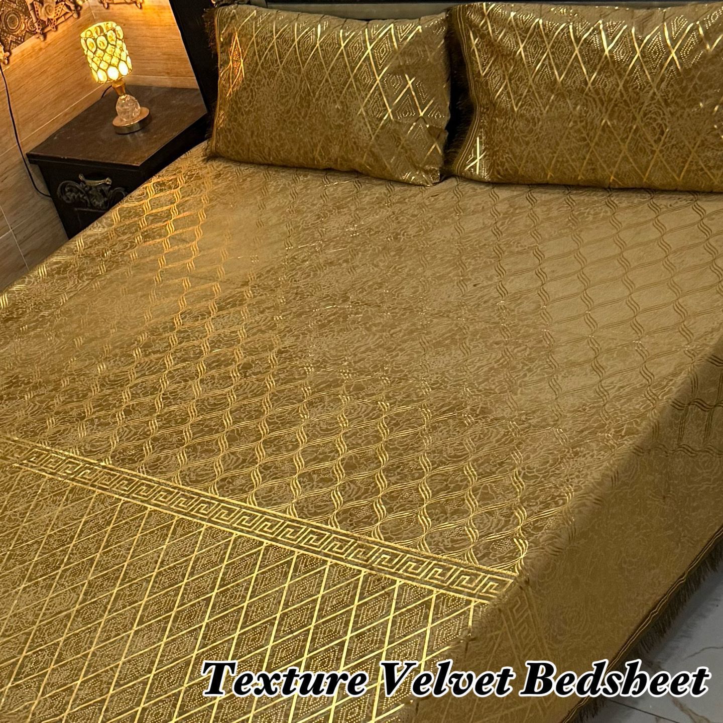 3PC Texture Velvet Bedsheet 25 colour's