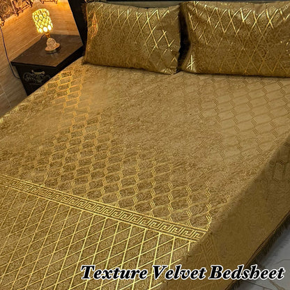 3PC Texture Velvet Bedsheet 25 colour's