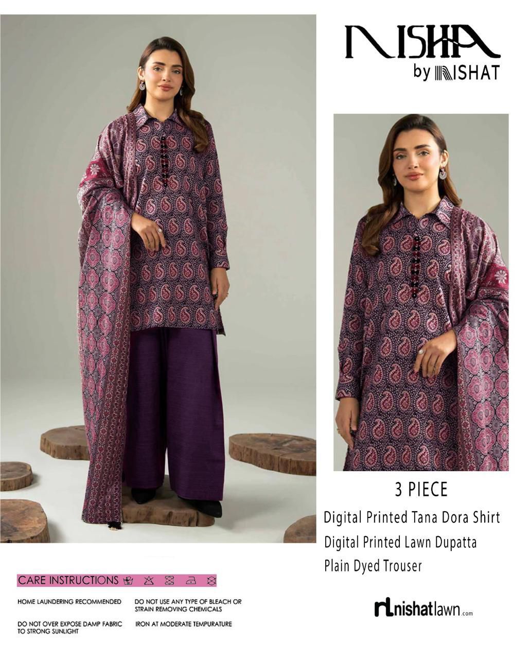 NISHA, by Nishat, Premium Printed Lawn Tana Dora Shirt