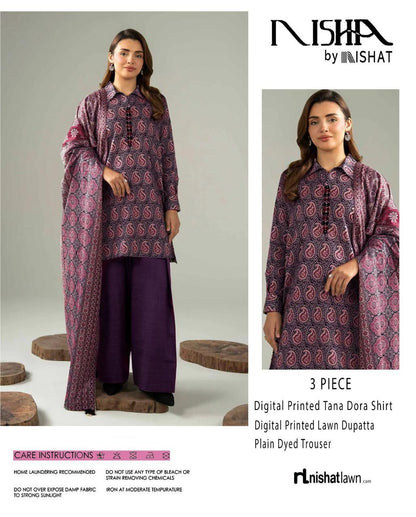 NISHA, by Nishat, Premium Printed Lawn Tana Dora Shirt