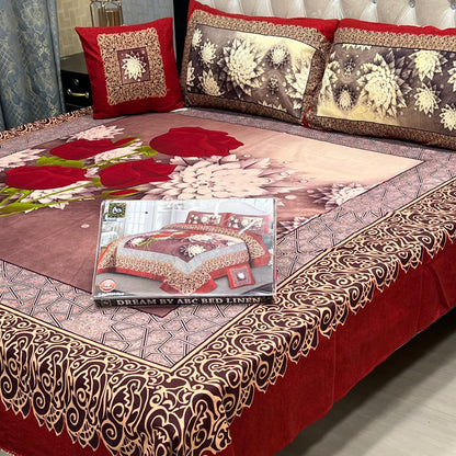 3 D PANEL BEDSHEET CRYSTAL COTTON*