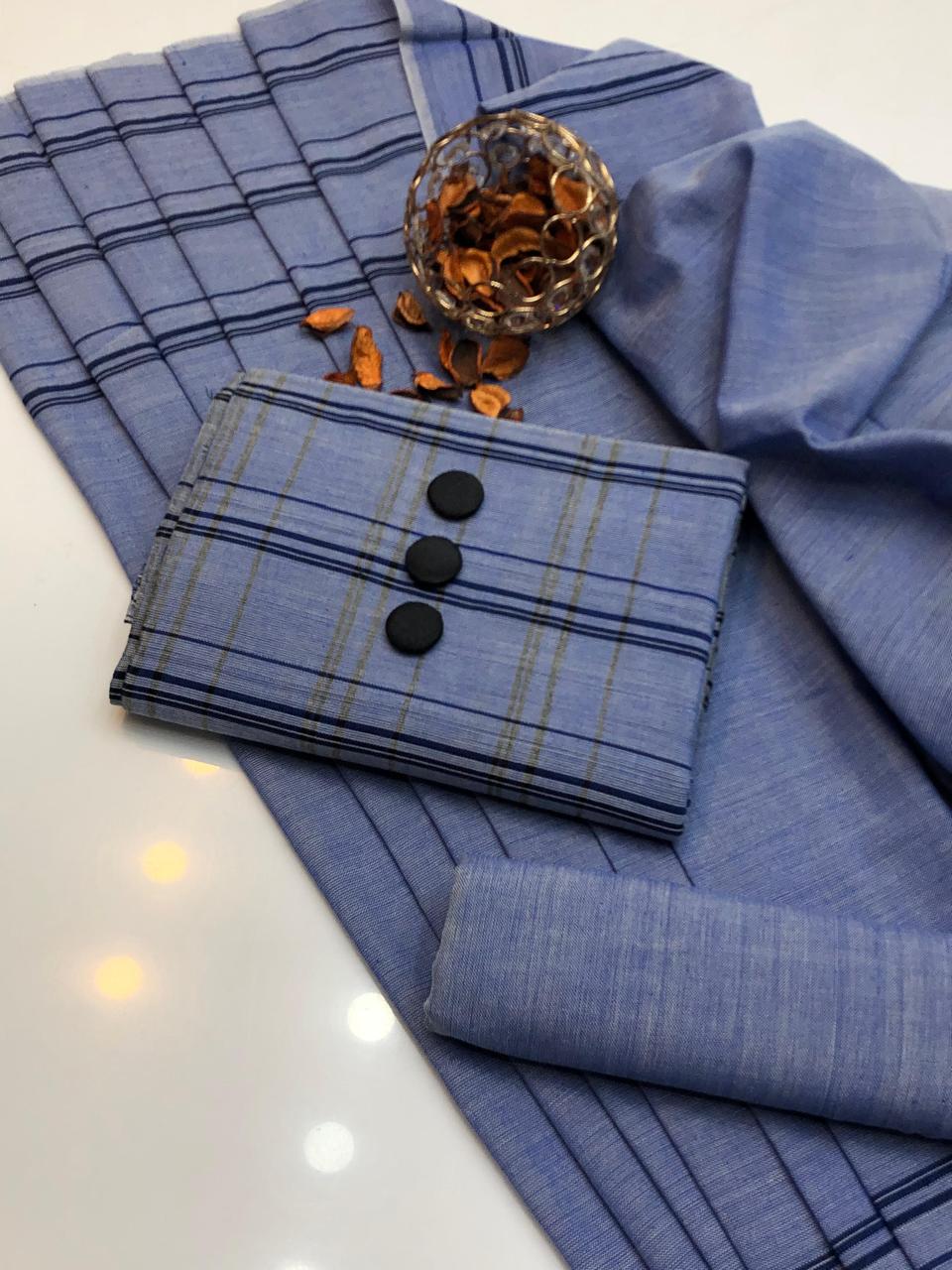 Soft Multani Khaddi Lawn Lining Shirt, 3Pcs 7 colors