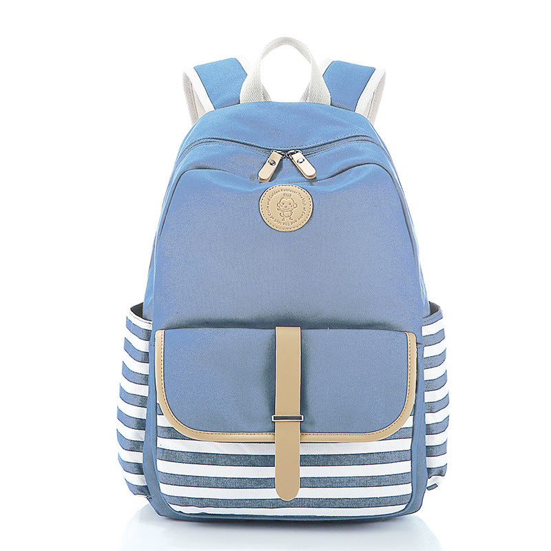 Girls imported canvas school bag pack with strips