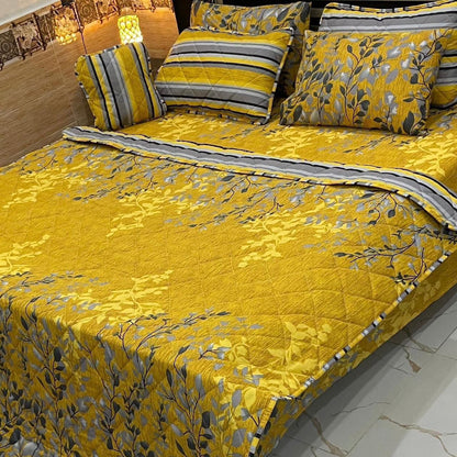 7Pcs Printed Comforter Set, Cotton Mix, 100% Fine Stuff, 22 colors