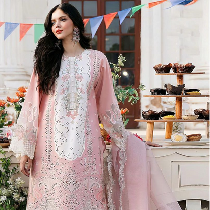 Bin illyas Luxury, Lawn with khaadi net Emb Dopatta,3 Pcs Suit*