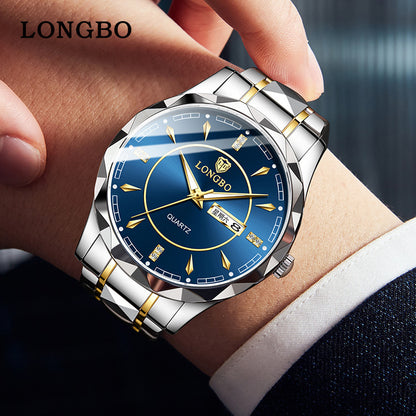 Longbo Brand Men's Quartz Waterproof Watch: Simple Casual Couple Watch.