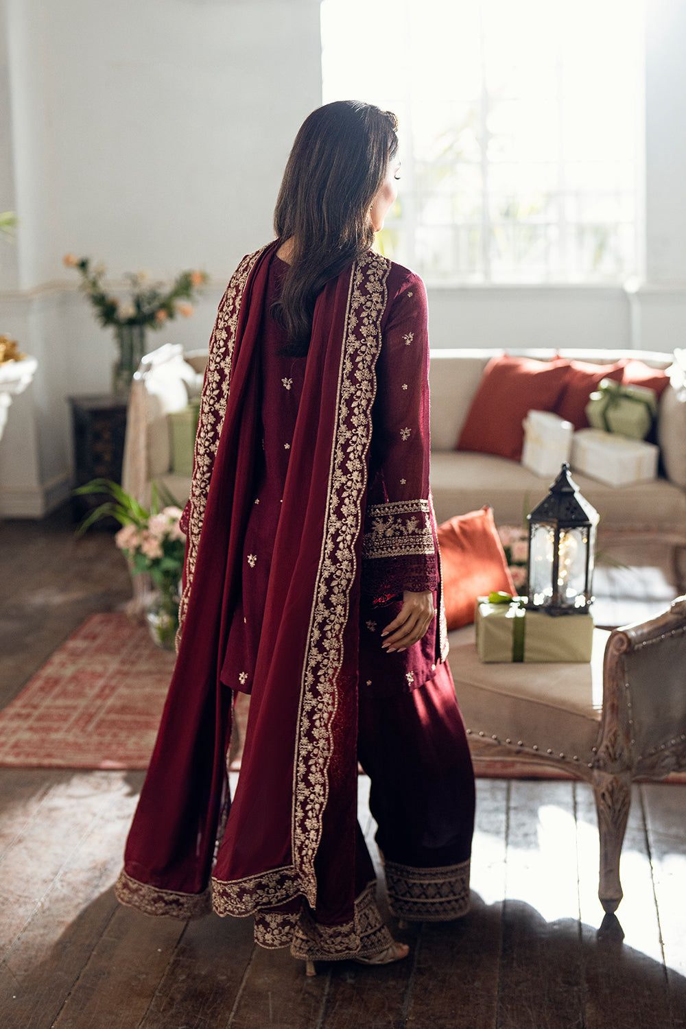 Ladies winter collection Embroidered AZURE