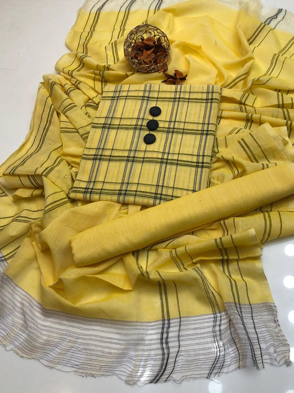 Soft Multani Khaddi Lawn Lining Shirt, 3Pcs 7 colors