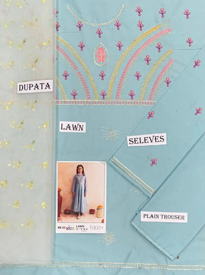 Turquoise embroidered kurta shalwar