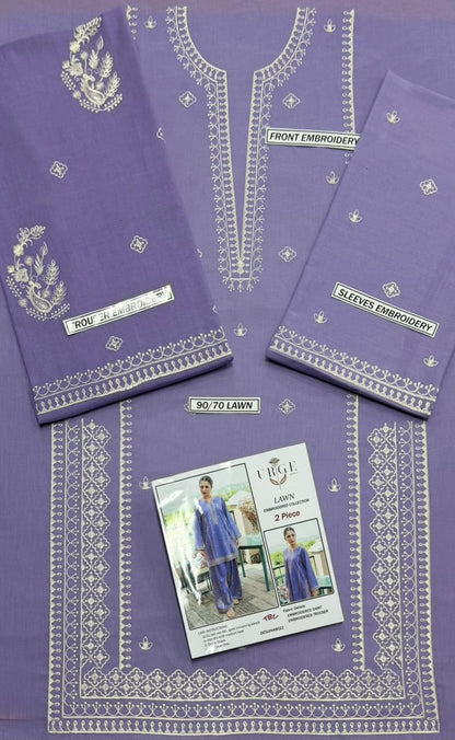 URGE,PURE 2PC EMBROIDERED, AIRJET 90/70 LAWN