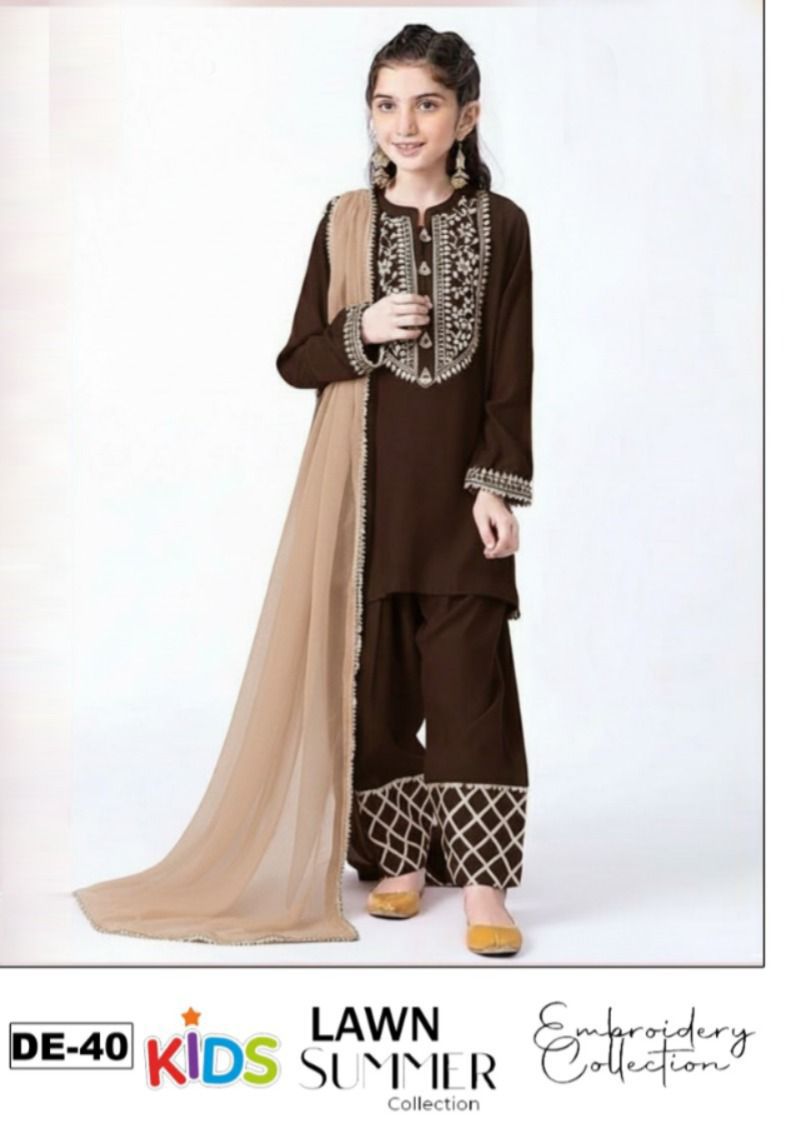 Lawn Eid collection 3pc Kids