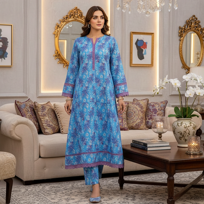RUPAS, Digital Print Superior Lawn All-Over Print Shirt & Trouser