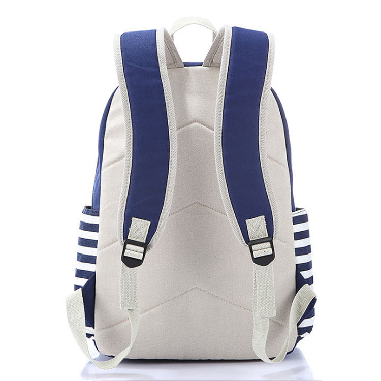 Girls imported canvas school bag pack with strips