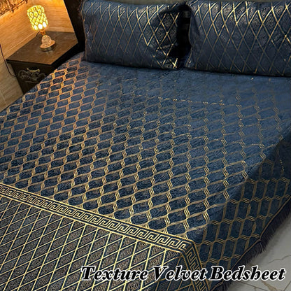 3PC Texture Velvet Bedsheet 25 colour's