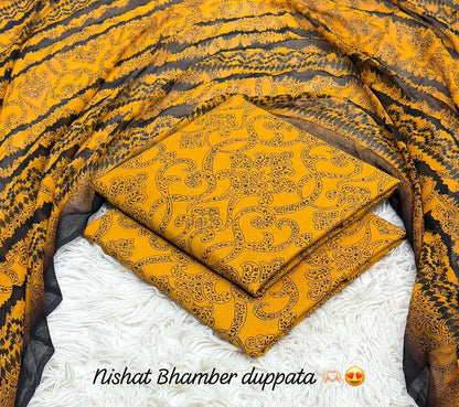 Nishat premium Lawn with bhamber dupatta 12 colors