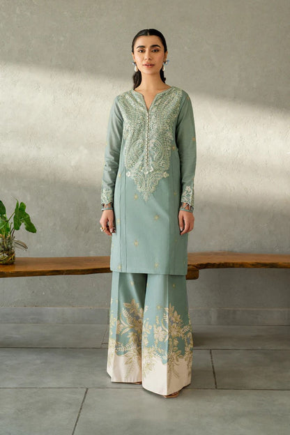 Maria B.Front Digital Printed Full Heavy Multi-Head & Thread Embroidered