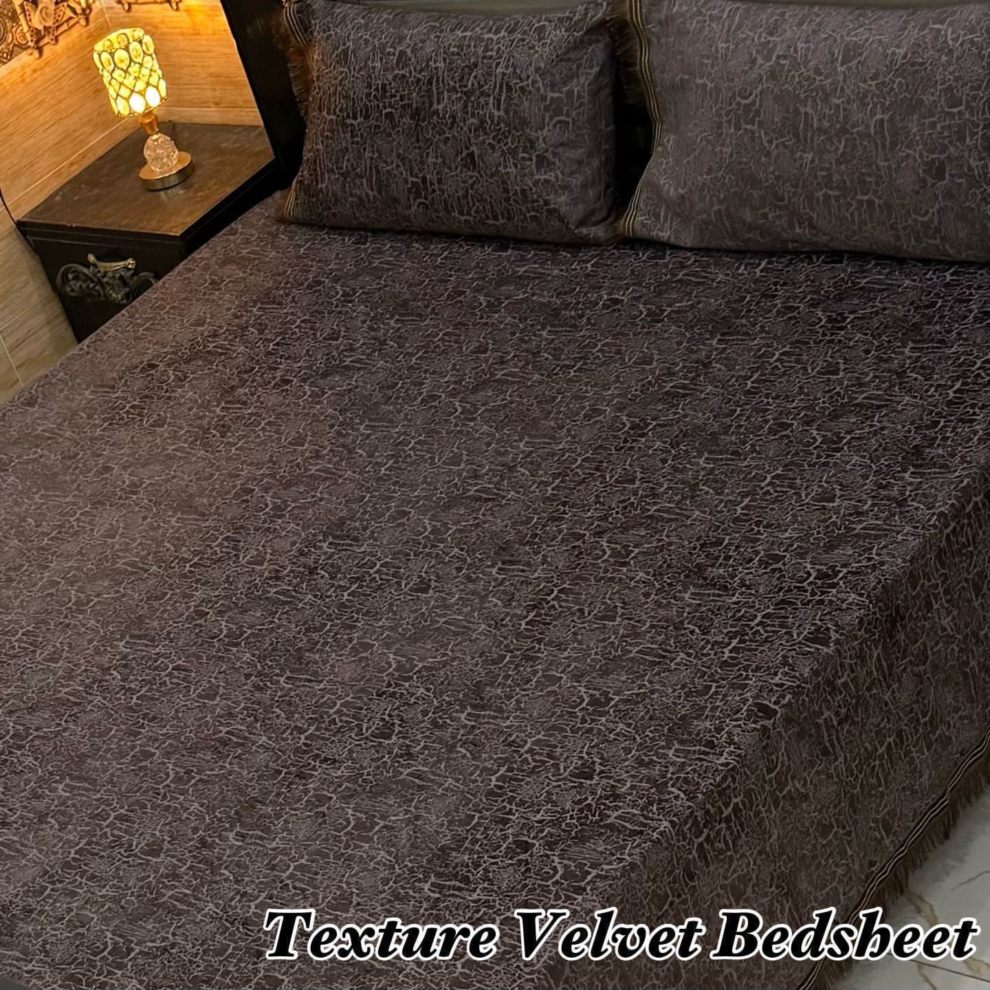 3PC Texture Velvet Bedsheet 25 colour's