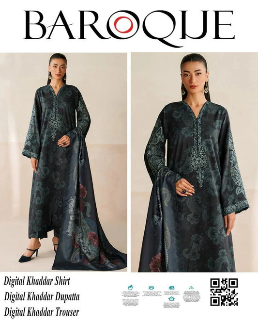 Women's unstitched Khaddar digital print 3PCS