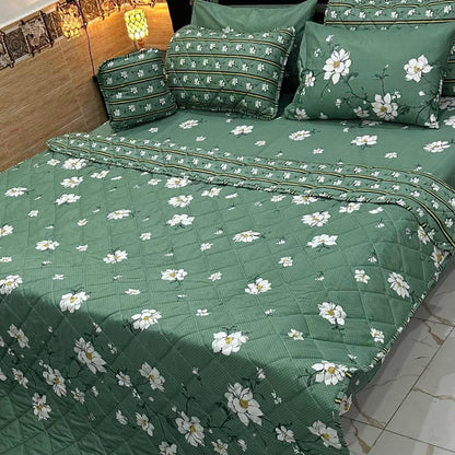 7Pcs Printed Comforter Set, Cotton Mix, 100% Fine Stuff, 22 colors