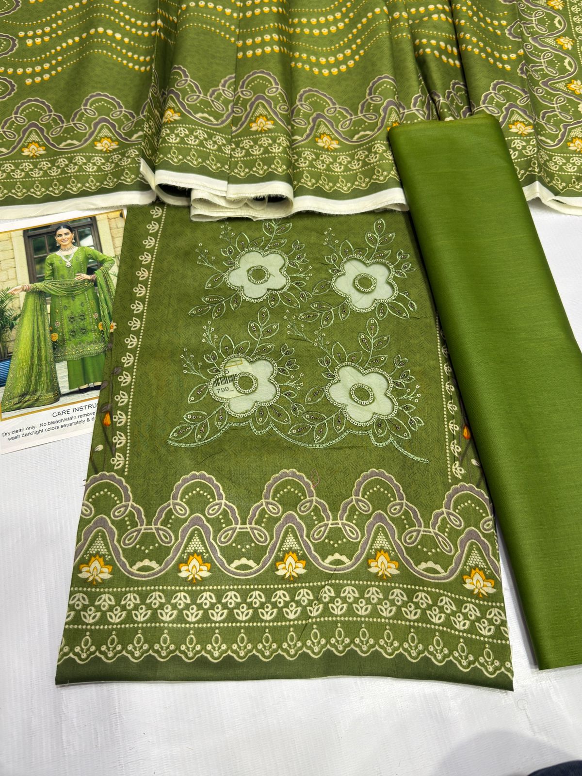 SUMMER COLLECTIONS Best Quality Pure Airjet lawn 90/70* Front Panel full Embroidered.