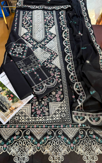 BIN ILLYAS Premium Lawn Suit with Chiffon Embroidered Dupatta