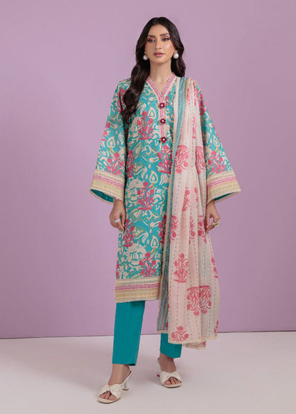 BONANZA SATRANGI*PREMIUM LAWN, PRINTED 90/70 Lawn Front,Back & Sleeves
