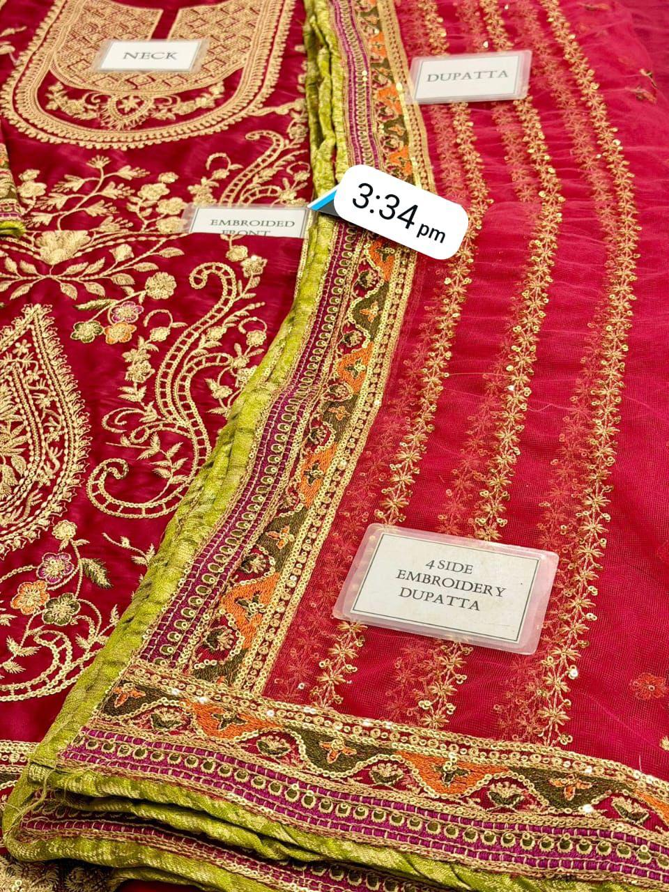 ANEELAS* CHARMEUSE SILK COLOR PINK TO REDDISH