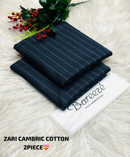 Zari Cambric cotton,2 PCs, Printed shirt, trouser (evergreen)