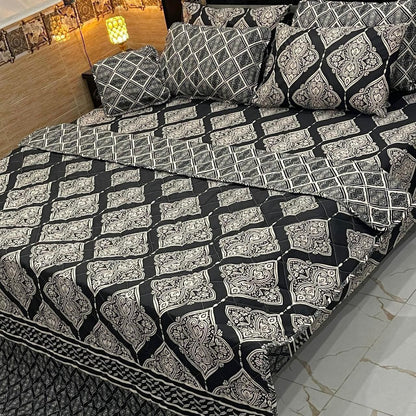 7Pcs Printed Comforter Set, Cotton Mix, 100% Fine Stuff, 22 colors