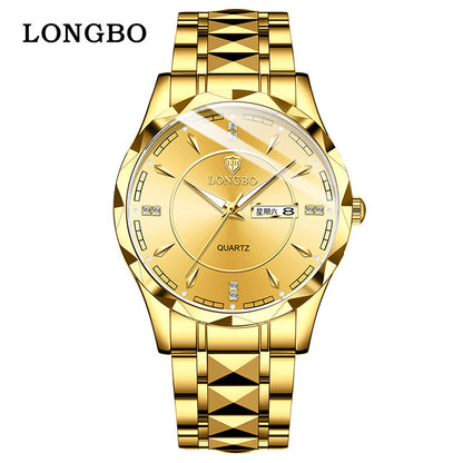 Longbo Brand Men's Quartz Waterproof Watch: Simple Casual Couple Watch.