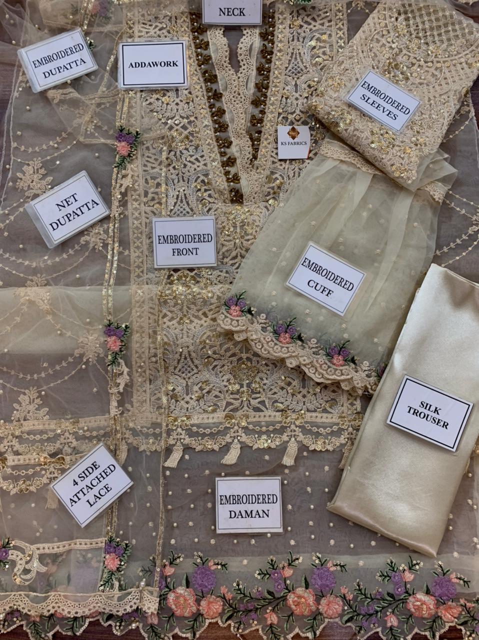 Ladies Semi stitched embroidered dress Maria B