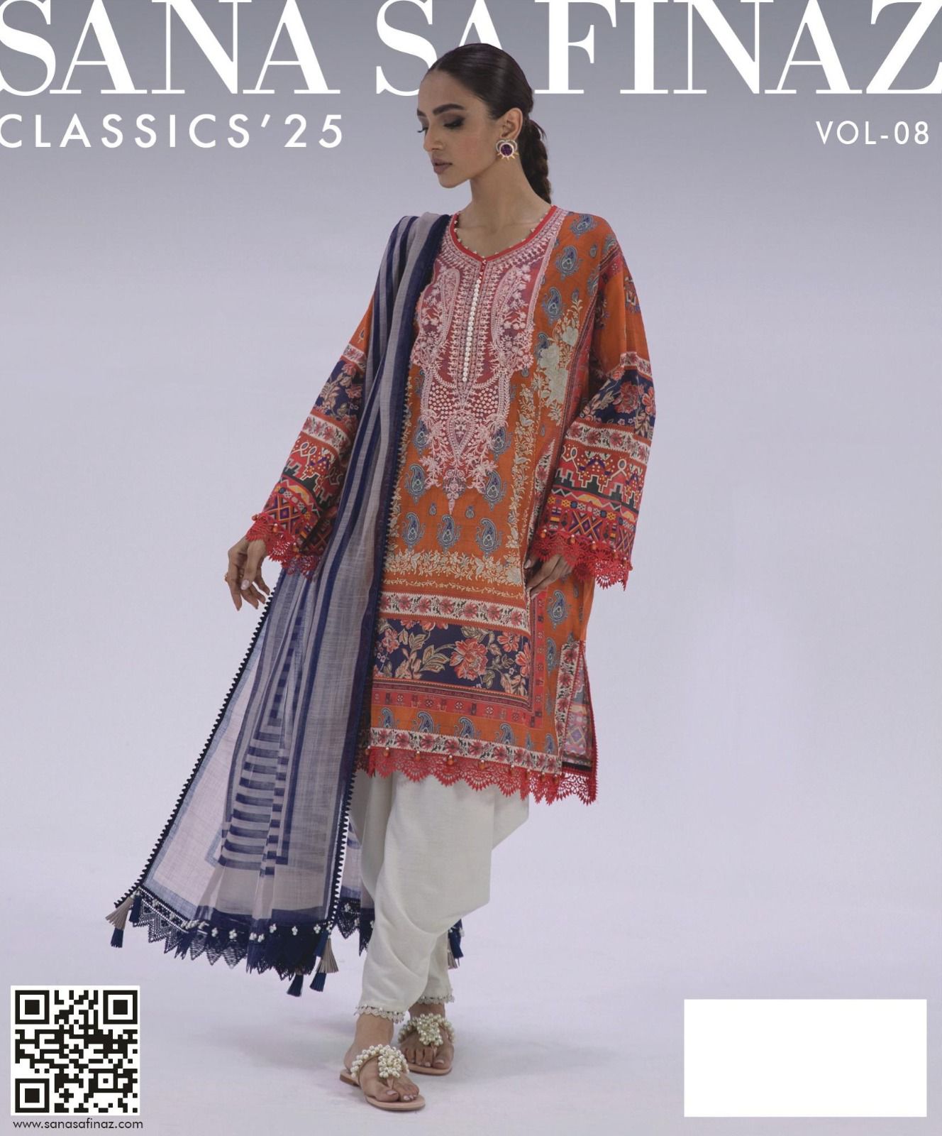 Sana Safinaz, Digital Printed Lawn Shirt 8 colours