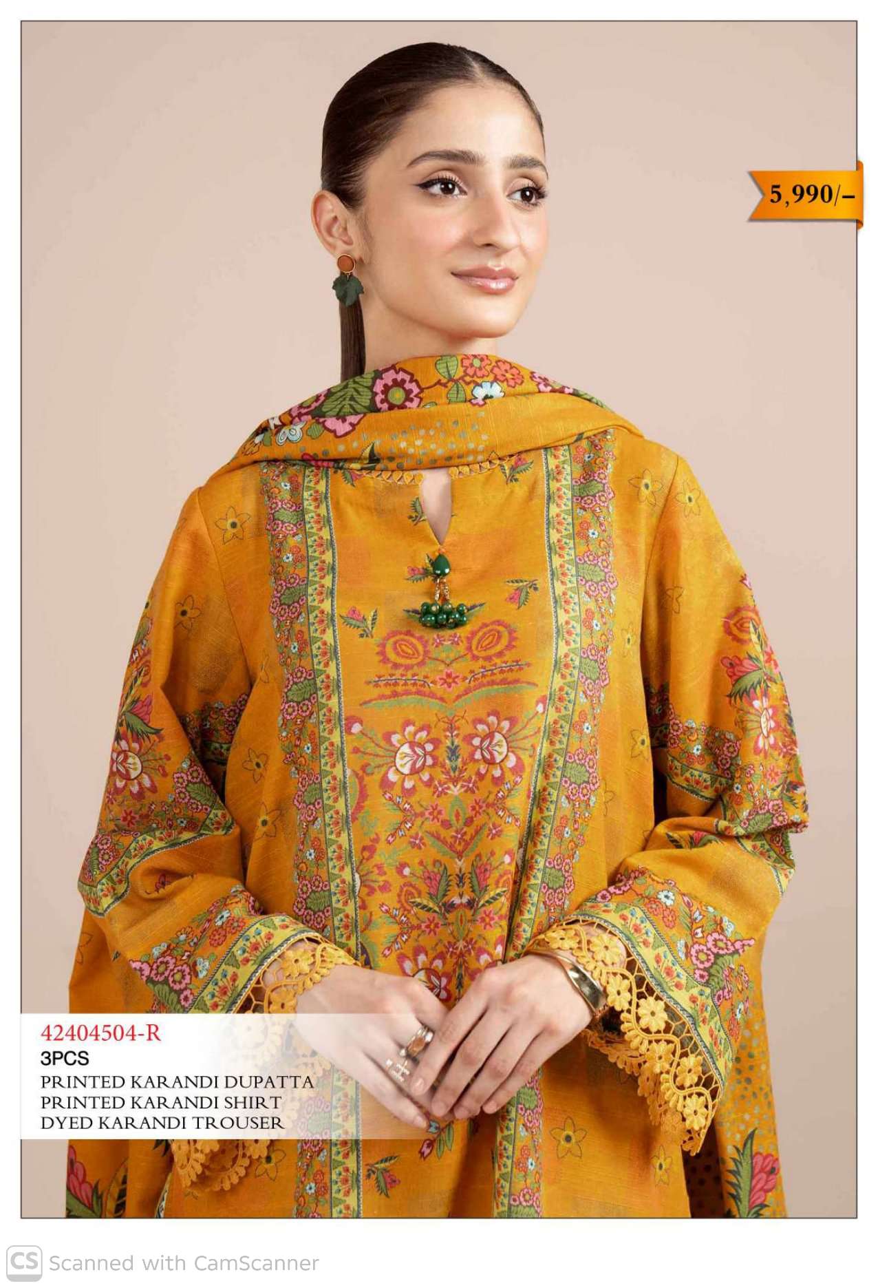 Ladies printed Karandi dress