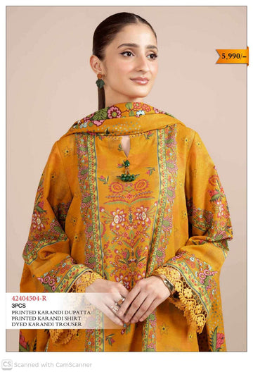 Ladies printed Karandi dress