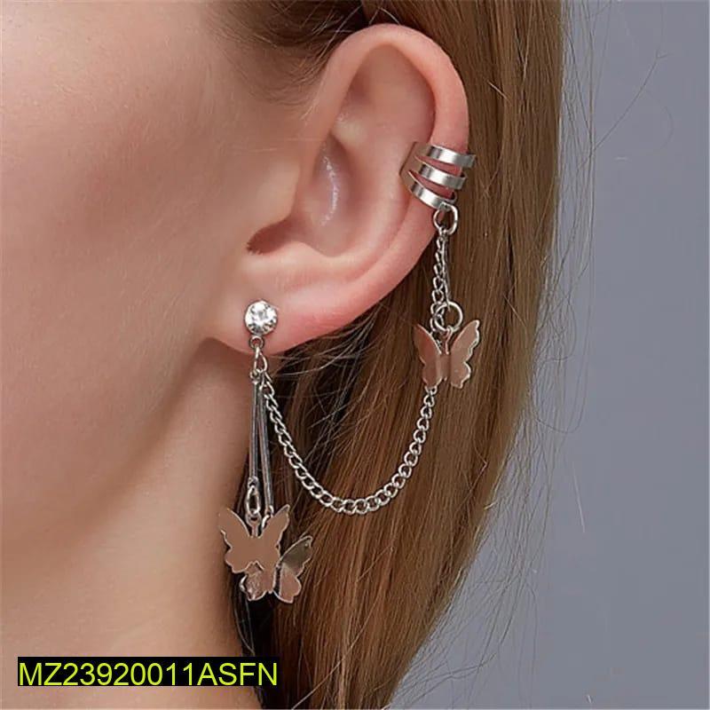 Butterfly hanging ear ring